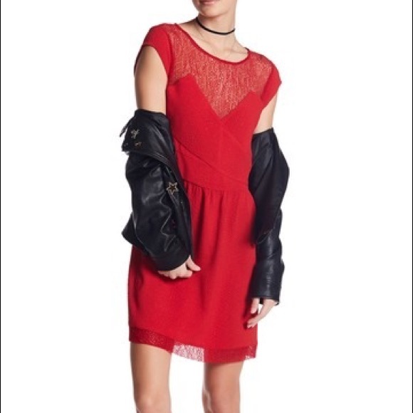 The Kooples Lace Yoke Embossed Dress